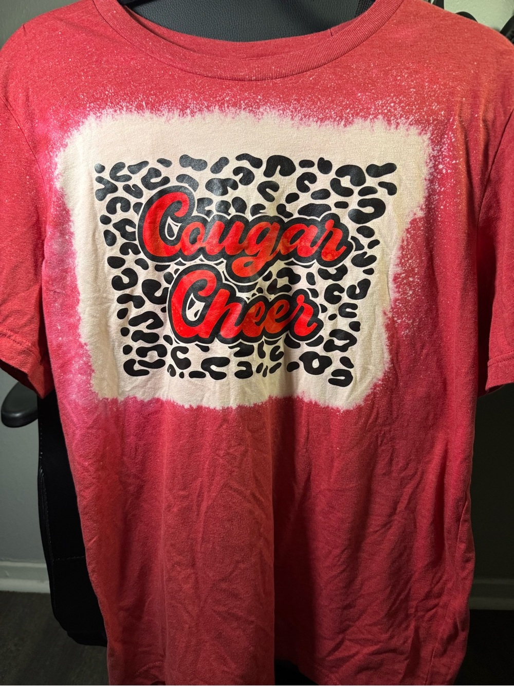 Bella Canvas Red 'Cougar Cheer' Leopard Graphic Tee
